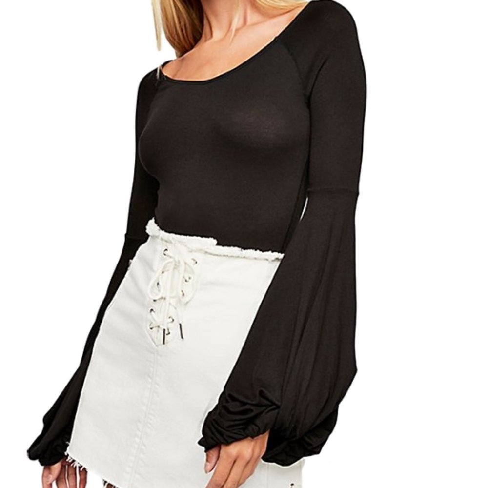 Free People To The Tropics Top in Black NWT